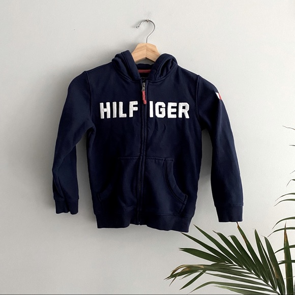 Navy Blue Tommy Hilfiger Zip Up Hoodie - Picture 1 of 3